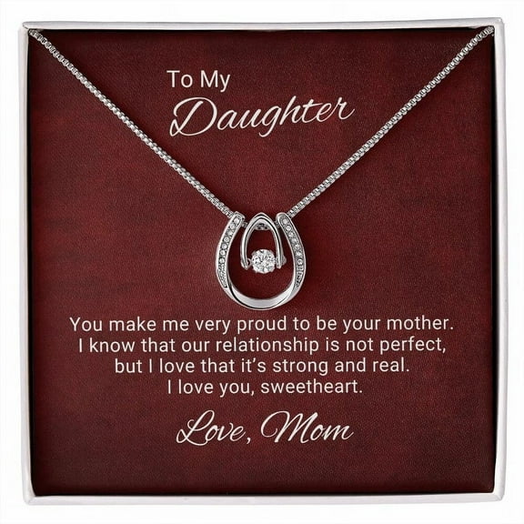 Gift to Daughter From Mom, Daughter Mother, Lucky in Love Necklace, Daughter Gift From Mom, To My Daughter, Daughters Birthday