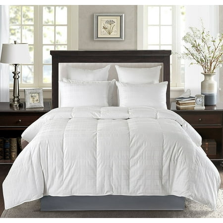Luxury Baffle Box White Down Comforter,600 Thread Count 650 Fill Power Duvet Insert ,