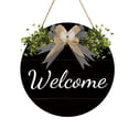 thumbnail image 1 of Welcome Sign for Front Door | Interchangeable Seasonal Welcome Sign Front Door Decor with Bow | Rustic Round Wood Wreaths Wall Door Decor for Farmhouse, Porch, Front Door, 1 of 9