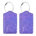 thumbnail image 3 of Fuzoiu Purple Glitter Print Premium Leather Luggage Tag,Travel Accessory,Luggage Tag for Suitcase Baggage Handbag Travel Bag,Name Card & Privacy Cover-2 PCS, 3 of 5