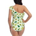 thumbnail image 6 of Yiaed Cartoon Fruit Print Women One Piece Swimsuits Tummy Control One Shoulder Bathing Suits Pattern Ruffle Swimwear-XX-Large, 6 of 8