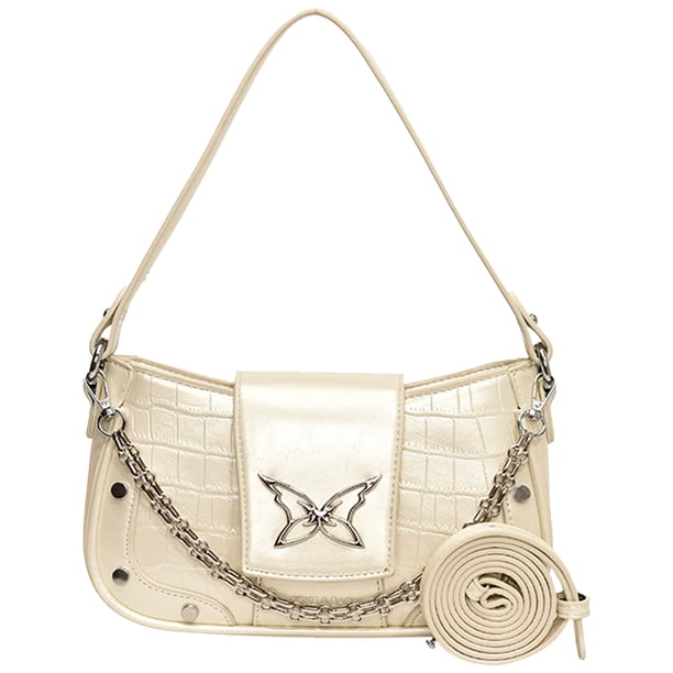 Bolso Hobo Bandolera Mujer Cuero PU Con Cadena Y2k para Viajes