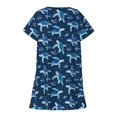 thumbnail image 5 of Womens Pajamas Funny Print Long Sleeve Sleep Dress Home Plus Size Robes for Women,Dark Blue,M, 5 of 6