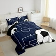 thumbnail image 4 of Feelyou Cartoon Rugby Sport Bedding Comforter Set, Football Soccer Lover Twin Comforter Sets, Teens Kids Boys Girls Reversible Bedding Set, Microfiber Bedroom Decor, 2-Piece, 4 of 9