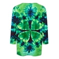thumbnail image 4 of Odbmxy Womens St. Patrick Shirts 3/4 Sleeve Womans Tops Tie-Dye Soft Relaxed Fit Vacation Leisure Tops,Green 3XL, 4 of 5