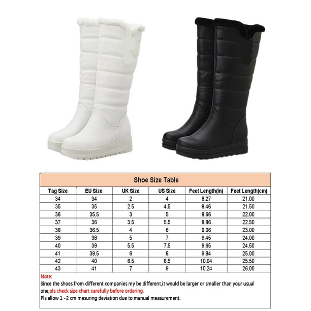 Woobling Women Snow Boots Faux Fur Warm Shoes Knee High Winter Boot Comfort Outdoor Non Slip Waterproof Black 7.5 Black 7.5