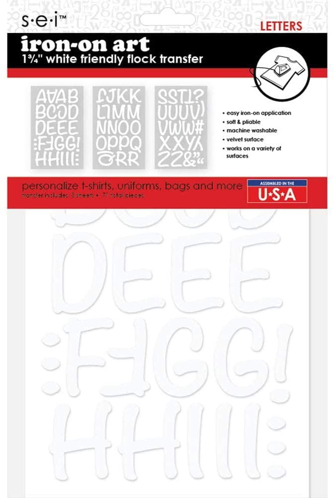 SEI 1.75-Inch Iron-on Letters, 71 Letters and Marks, Friendly Letters