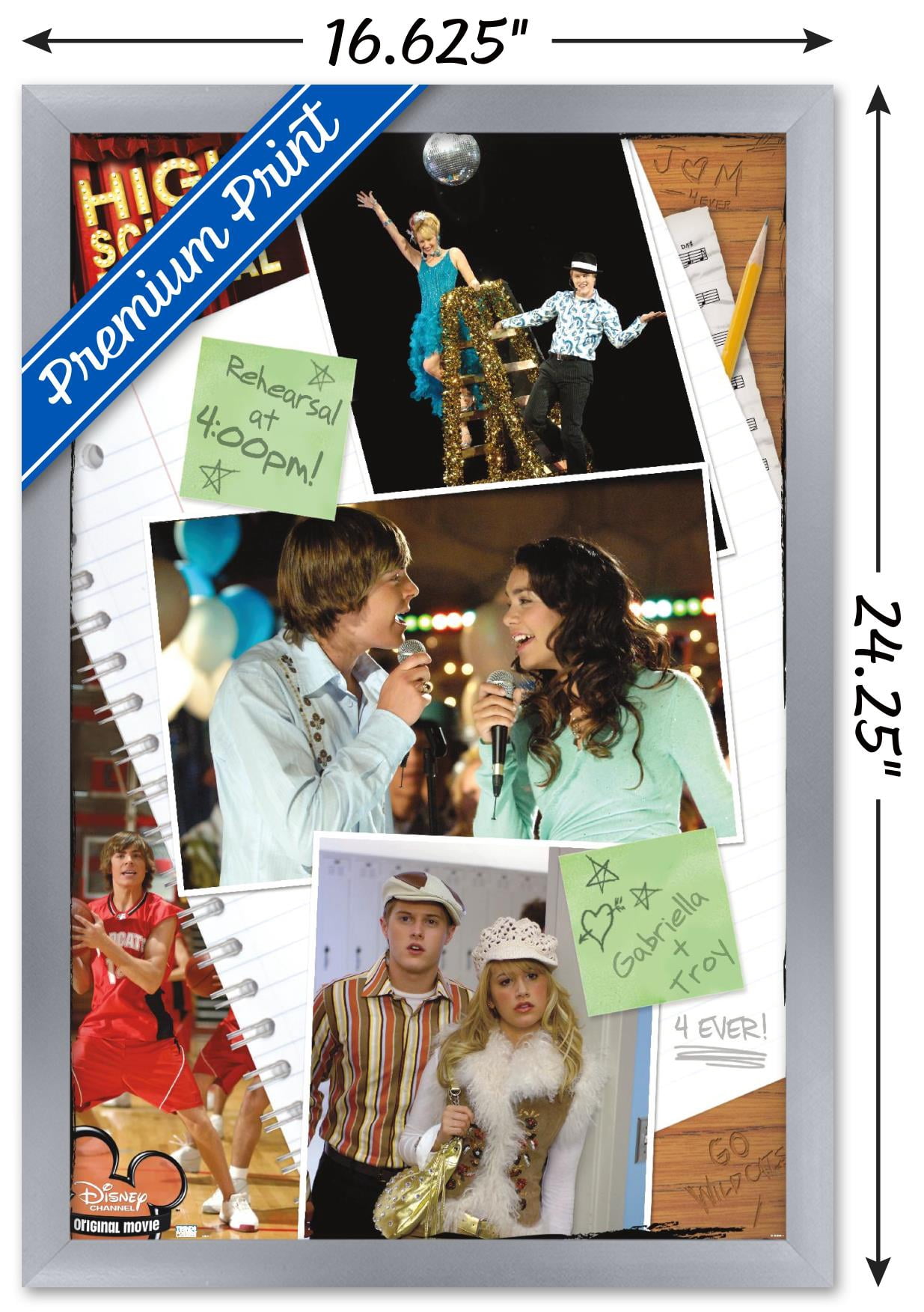 High School Musical - Group Wall Poster, 14.725" x 22.375" Framed
