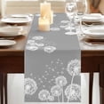 thumbnail image 3 of Table Runners 72 Inches Long Dress Scarves, White Dandelion Farmhouse Kitchen Table Runner, Coffee Tablerunners, Spring Plants Flowers Vintage Gray 16x72 Inch, 3 of 9