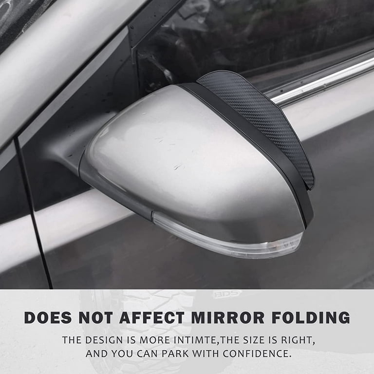 2PCS Car Rear View Mirror Rain Visor Guard, Carbon Fiber Car Side Mirror  Rain Eyebrow, Waterproof Auto Mirror Rain Visor Smoke Guard, Universal for