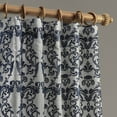 thumbnail image 3 of Firenze Grey & Blue Designer Flocked Curtain (1 Panel), Firenze Grey & Blue, 50W X 120L, 3 of 6