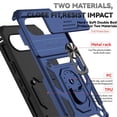 thumbnail image 5 of For Google Pixel 10a 6.3" Slim Fit With Slide Camera Cover & Rotated Ring Kickstand,Shockproof Phone Case,Blue,For Google Pixel 10a, 5 of 9