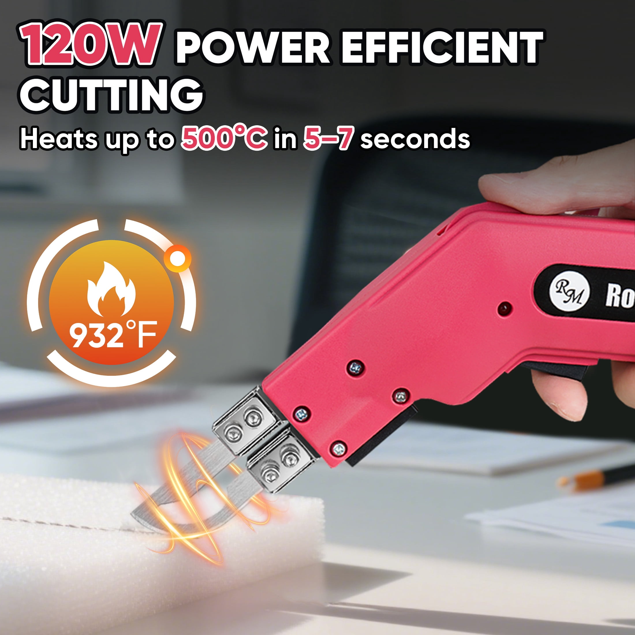 RoMech Fabric Cutter Rope Cutter 100W - Pro Electric Hot Knife - Foam Styrofoam Cutting Tool Kit- with Heavy Duty Case, Blades & Accessories (RM-008)