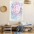thumbnail image 2 of Groovy Decorations Wall Hanging Tapestry, Classic Hand Drawn Style Peace Sign and Swirls Freedom Change Hope Roll Icon, Bedroom Living Room Dorm Accessories, 40 X 60 Inches, by Ambesonne, 2 of 5