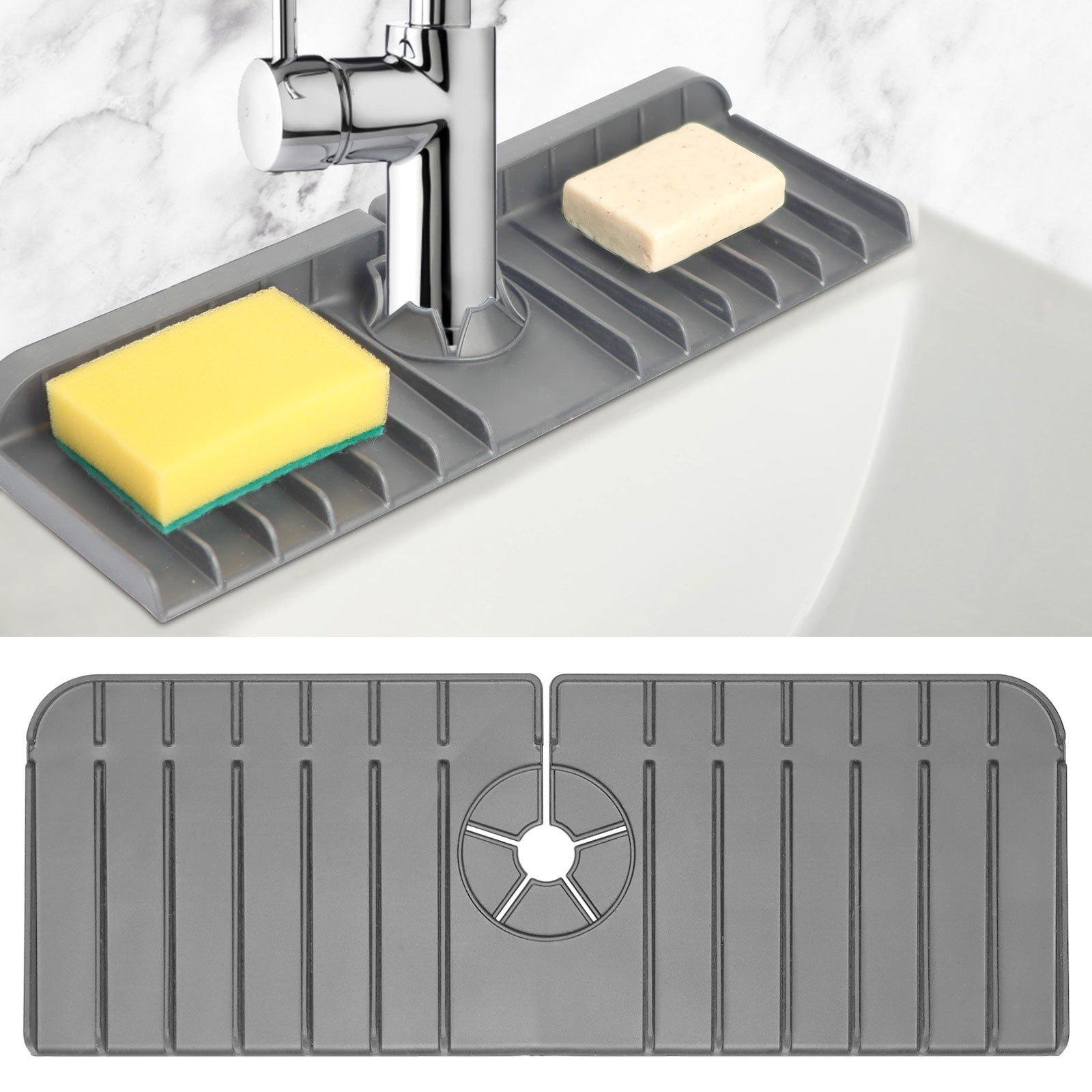 Kitchen Faucet Mat Silicone Faucet Sink Splash Guard Self Draining Sink Pad Faucet Faucet