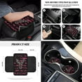 thumbnail image 5 of Yuyamidu 12 Piece Deer Front Car Seat Cover Set with Steering Wheel Cover Seat Belt Covers Armrest Cover Garbage Can Air Vent Pouch Rearview Mirror Cover Pink American Flag Coasters Keychain, 5 of 7