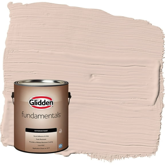 Glidden Fundamentals Belle of the Ball / Pink Flat Exterior Paint, 1 Gallon