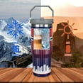 thumbnail image 2 of 30oz Stainless Steel Tumbler with Handle - Vacuum Insulated Travel Mug, Spill Proof Flip Lid Straw - Ideal Boston Gift for Men, 2 of 6