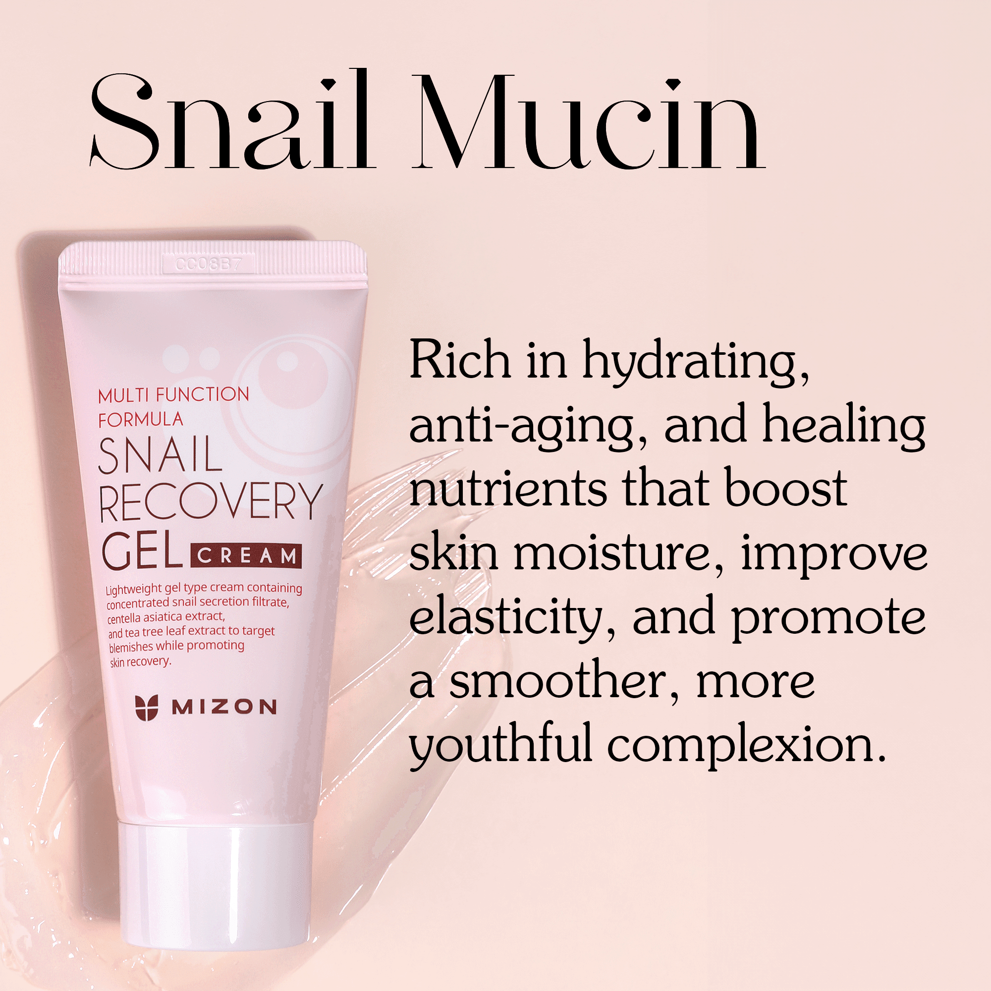 Snail Mucin Recovery Gel Cream, Moisturizer for Face Repair