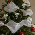thumbnail image 4 of JVBTVB White Glitter Irregular Shaped Christmas Tree Ornament, Elegant Hanging Decoration with Sparkle, Butterfly Bow Cross Designs, 4 of 6