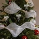 thumbnail image 4 of Adorno de purpurina de forma irregular blanca | Decoración navideña colgante para árbol de Navidad | Elegante Cruz de Lazo de Mariposa Totalmente Blanca | Plástico | 14x10cm | Decoración de, 4 of 6