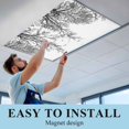 thumbnail image 5 of 2 Pack Tree Branches Bird Fluorescent Light Covers for Ceiling Lights Black Deadwood Vintage Abstract Magnetic Ceiling Light Covers Overhead Light Filters for Office Classroom Home, 5 of 9
