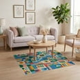 thumbnail image 3 of ODIKA 4'x6' Multicolor Geometric Patchwork Washable Area Rug Modern Abstract Design With Bold Shapes And Playful for Home Office, Under Desk, Non-Slip Chair-Friendly, Flatwoven, 3 of 7