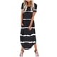 thumbnail image 1 of Vestidos de Verano de Mujer Casual Cuello Redondo Bolsillos de Manga Corta Impresión Vestido Largo, Vestido Ligero de Poliéster para Diario, Fiesta Y Primavera, 1 of 6