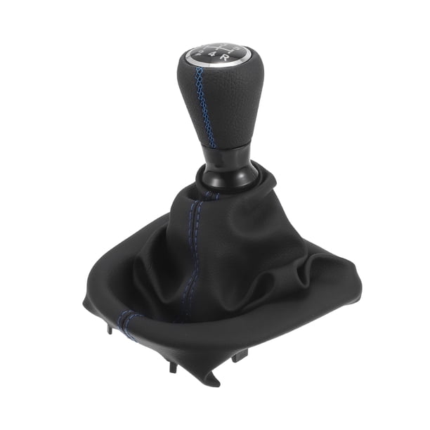 Perilla de cambio Unique Bargains con cubierta, perilla de cambio manual de 5 velocidades para Peugeot 207, cuero sintético negro y azul