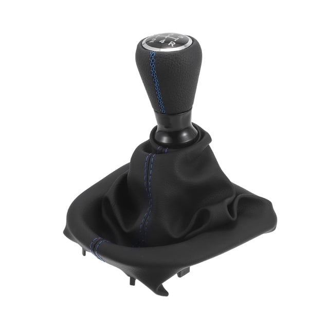 Perilla de cambio Unique Bargains con cubierta, perilla de cambio manual de 5 velocidades para Peugeot 207, cuero sintético negro y azul