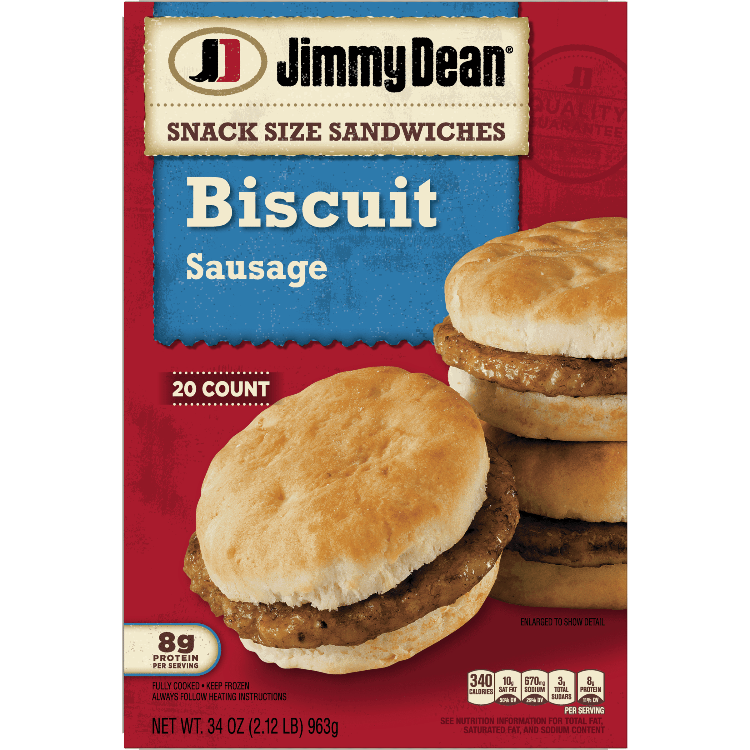 Jimmy Dean® Snack Size Sausage Biscuit Sandwiches, 20 Count (Frozen