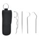 thumbnail image 2 of de bolsas de palillos de portátiles con soportes Palillos de reutilizables de material acero inoxidable para viajes, picnics, , de 5 Juego de 5 Macarena Palillos de dientes portátiles, 2 of 8