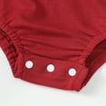 thumbnail image 6 of 3 Months Baby Girls Romper 6 Months Girls Long Sleeve Bodysuit Round Neck Solid Color Newborn Girls One-piece Bodysuit Red, 6 of 7