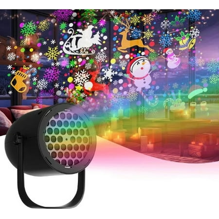LED Christmas Projection Lamp, 2026 New Christmas Projector Lights, LED Snowflake Projector Light, USB Powered Christmas Decorations for Living Room New Year Holiday Party Indoor Outdoor (Black)