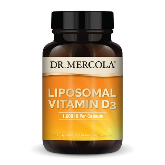 Dr. Mercola Liposomal Vitamin D3, 30 Servings (30 Capsules), 1,000 IU Per Capsule, Dietary Supplement, Immune Support, Non-GMO