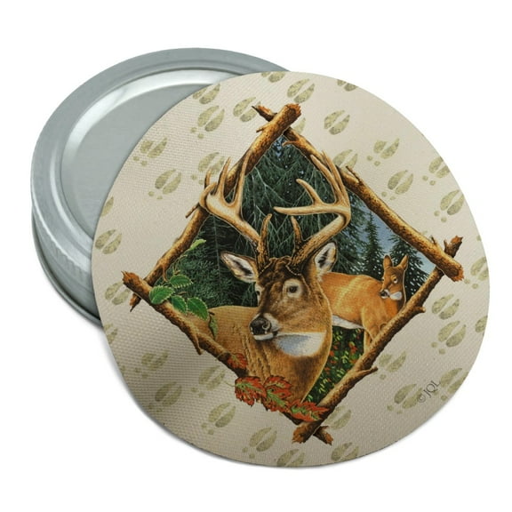 Deer Diamond Buck Hunting Round Rubber Non-Slip Jar Gripper Lid Opener