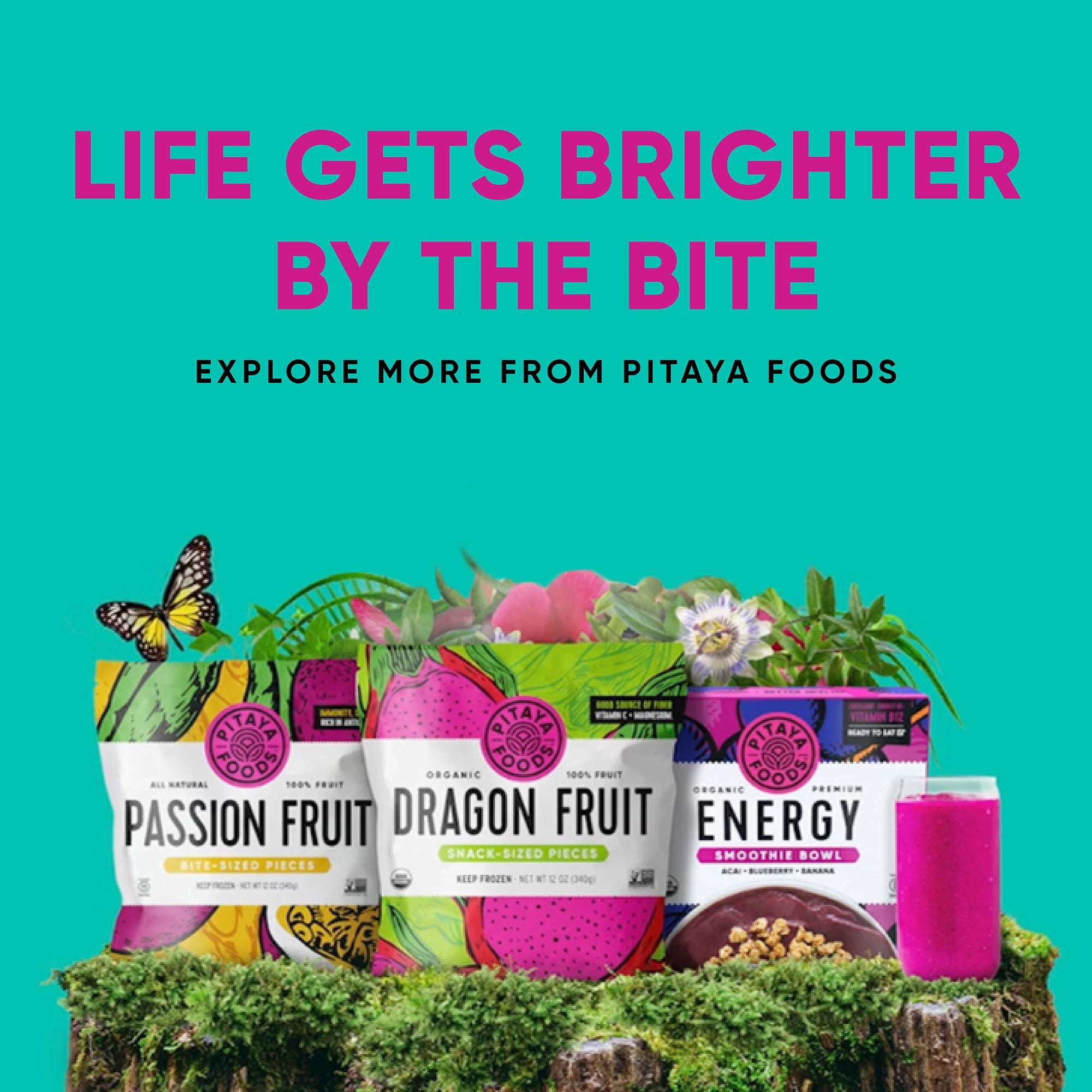 Pitaya Foods Focus Ready-to-Eat Frozen Smoothie Bowl, Coconut, Pineapple, & Blue Spirulina, Organic, 6 oz.