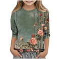 thumbnail image 2 of Girls Cotton Long Sleeve Shirt Girls Long Sleeve Tops Size 10-12 Kids Clothes Girls Size 10-12 Cute Girls Shirts Valentine's Day Shirt for Kids Summer, 2 of 5