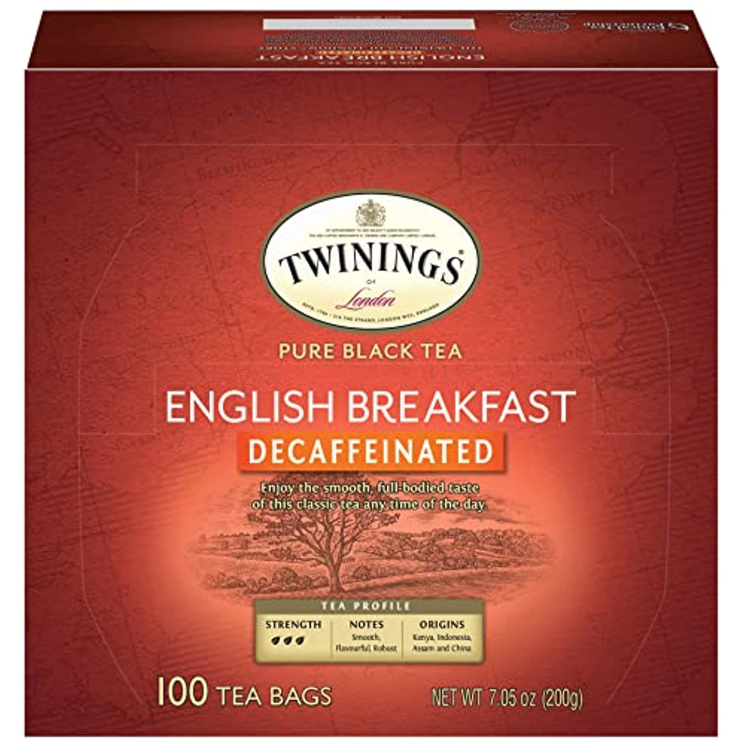 Twinings Of London Decaffeinated English Breakfast Tea Bags 100 Count 