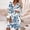 Blue, variant on Women's Casual Tennis Dress for Women Summer Ethnic Lace V-Neck Floral Print Swing Dress with Three-Quarter Sleeves Bohemian Dress Green XXL
