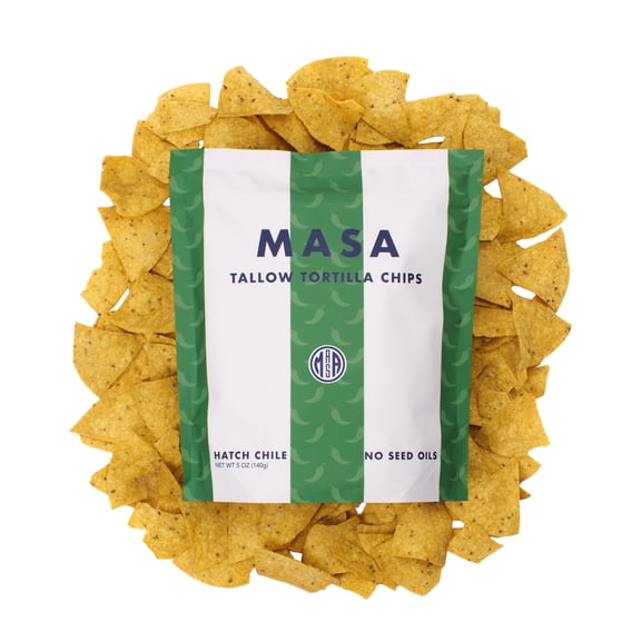 Ancient Crunch Masa Hatch Chile Chips Tortilla Gluten Free Seed Oil-Free Crunchy Corn Chips 2-Pack 5 Oz
