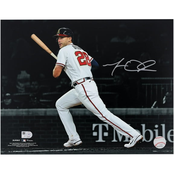 Matt Olson Atlanta Braves Autographed 11" x 14" Hitting Spotlight Photograph - Signed in Silver Ink - Fanatics Authentic Certified