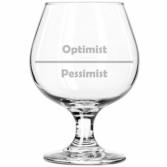 Whiskey Bourbon Belgian Tulip Beer Goblet Brandy Snifter Glass Funny Optimist Pessimist