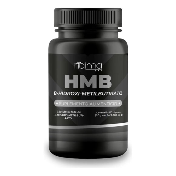 HMB B-Hidroxi-Metilbutirato Naima 120 Cápsulas Sin Sabor Alta Pureza