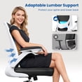 thumbnail image 5 of COOLHUT Office Chair, Ergonomic Office Chair, Comfort Home Office Task Chair, Lumbar Support Computer Chair with Flip-up Arms and Adjustable Height, 350LBS, White, 5 of 11