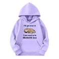 thumbnail image 3 of SonxaHe Little Girl' Hooded Sweatshirt Animal Prints Long Sleeve Hoodies Child Soft Fleece Lined Outdoor Comfy Hoodies Purple,Sized 6-7, 3 of 3