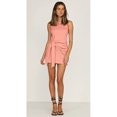 thumbnail image 3 of Women's Sleeveless Crew Neck Tank Dress Tie Waist Ruched Bodycon Mini Dress, 3 of 4