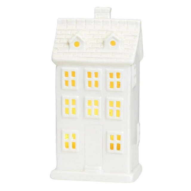 1pcs,Holiday Tabletops Festive Light-Up Ceramic Christmas Village House Decor.