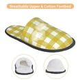 thumbnail image 3 of Slippers for Women, Yellow Checkboard A Womens Slippers Fuzzy Winter House Shoes, Soft Anti-Skid Slippers Indoor and Outdoor, 3 of 5