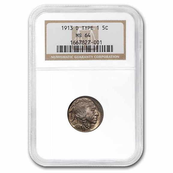 1913-D Buffalo Nickel Type-I MS-64 NGC